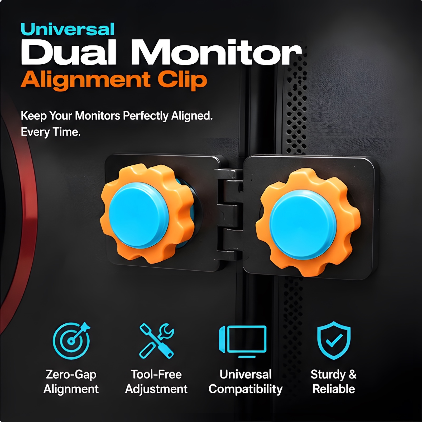 Screen Alignment Tool - Uniwersalny klips do wyrównywania dwóch monitorów,