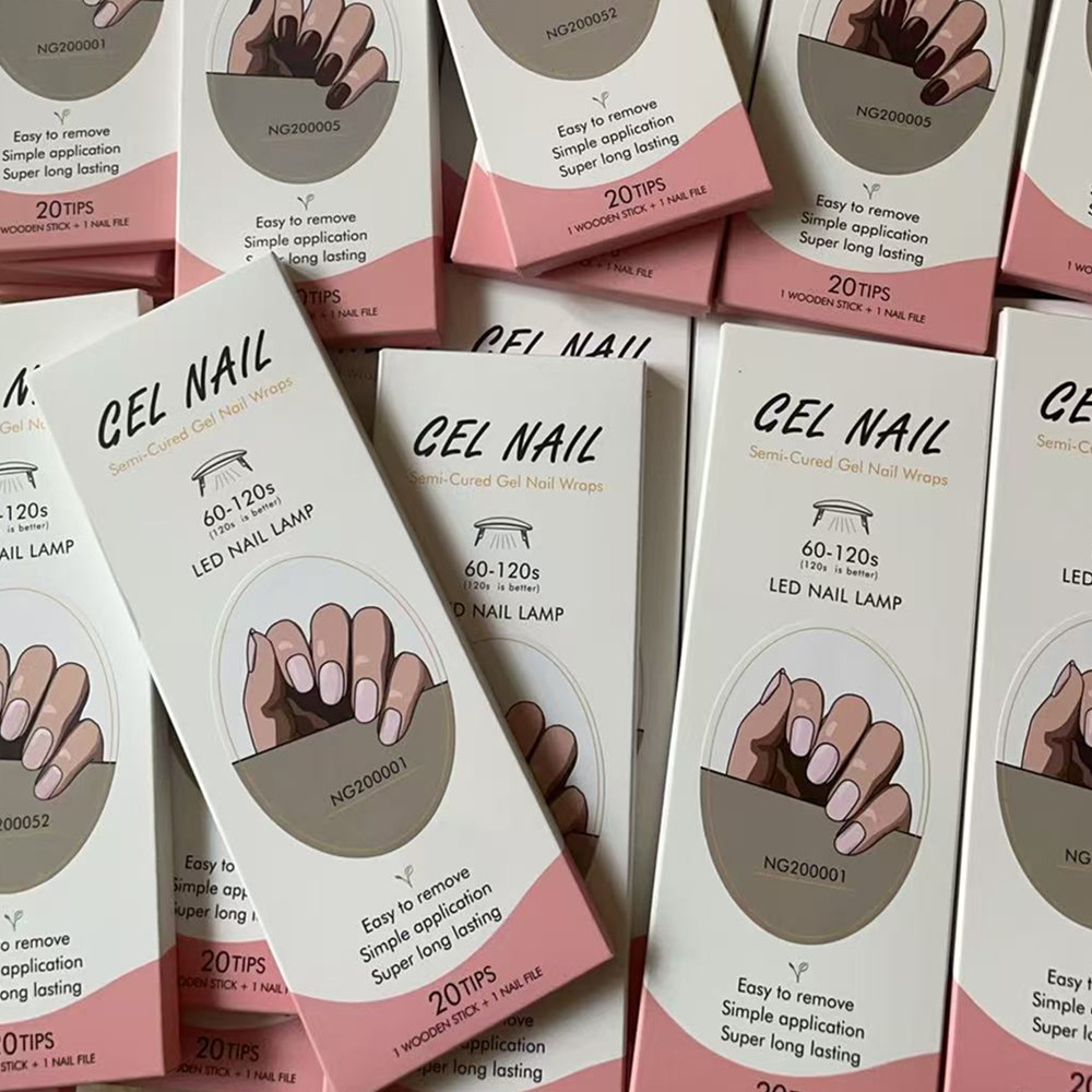 Full Cover Adhesive - Huizi Francuskie Żelowe Naklejki na Paznokcie